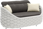 Zuo Coral Reef Loveseat Gray, Gray Sofa, Modern Style, Patio Furniture, Outdoor Fabric, Seats up to 2, Aluminum, Outdoor Living, 63.4" W x 33.1" D x 33.9" H, Non-Stackable