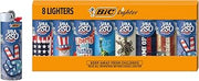 BIC Maxi Pocket Lighters, Safe and Reliable, Limited Edition 250th Anniversary Americana Collection, 8-Pack