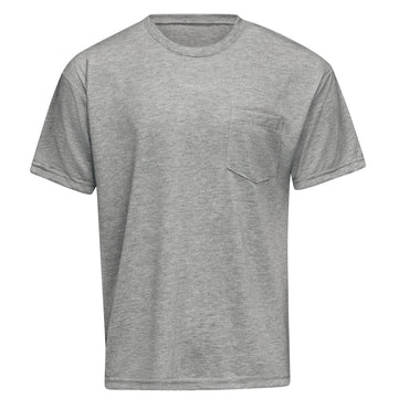 Men's Short-Sleeve Performance Core Pocket Tee by Red Kap – Polyester, Heather, Model SK2SGY SS XXL
