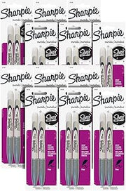 Sharpie Metallic Permanent Markers, Fine Point, Metallic Silver, Pack of 2424