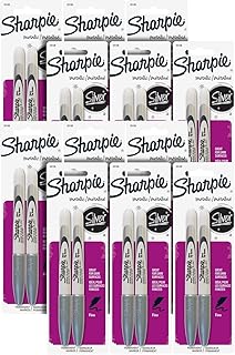 Sharpie Metallic Permanent Markers, Fine Point, Metallic Silver, Pack of 2424