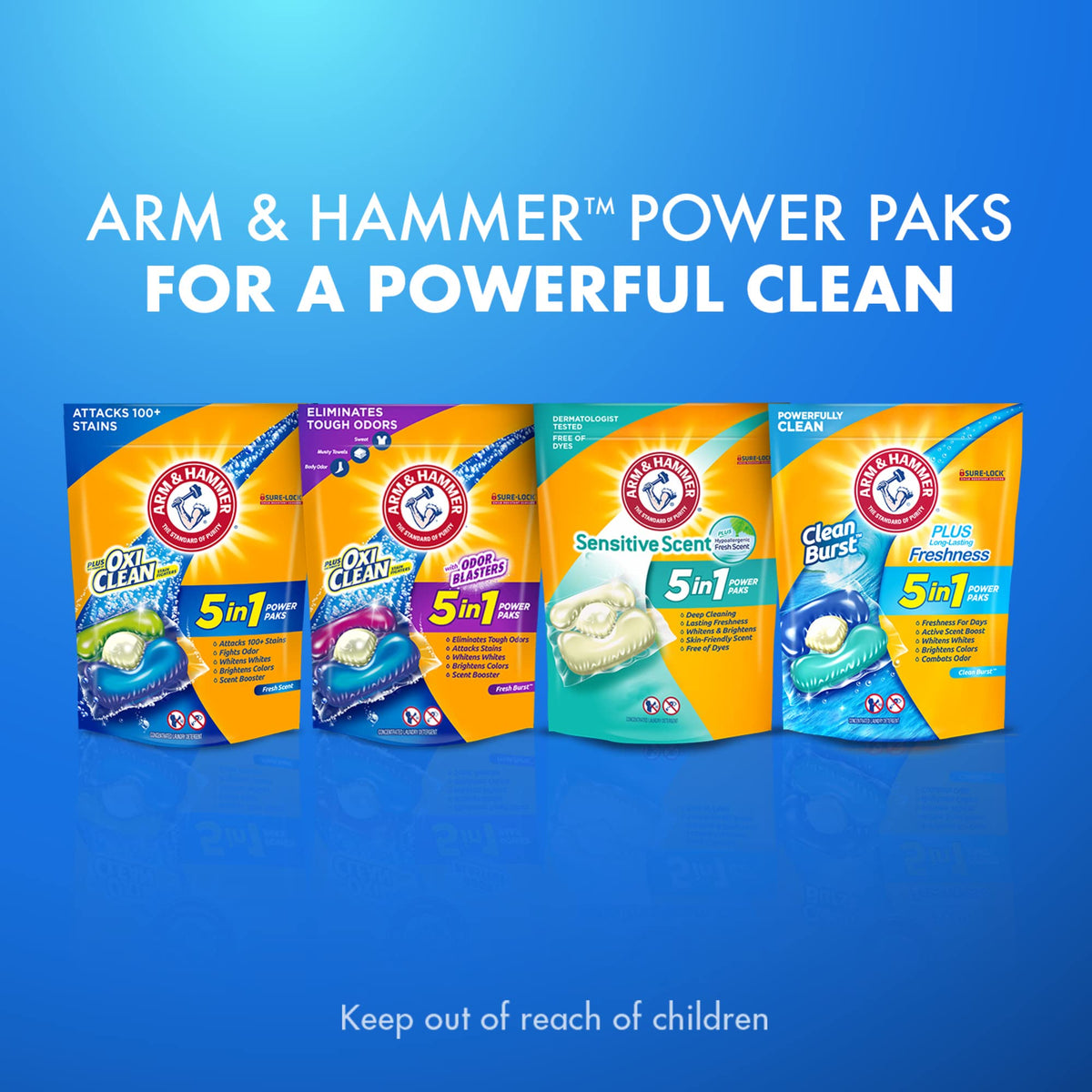 Arm & Hammer 42 Count (Pack of 4) / Fresh Scent / 4 Detergent Pacs & Tablets