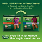 FIT-FLEX Incontinence Underwear for Women by Depend – 21 Count (Pack of 4), Polypropylene, Tan, Pack of 4, Model 10036000385356