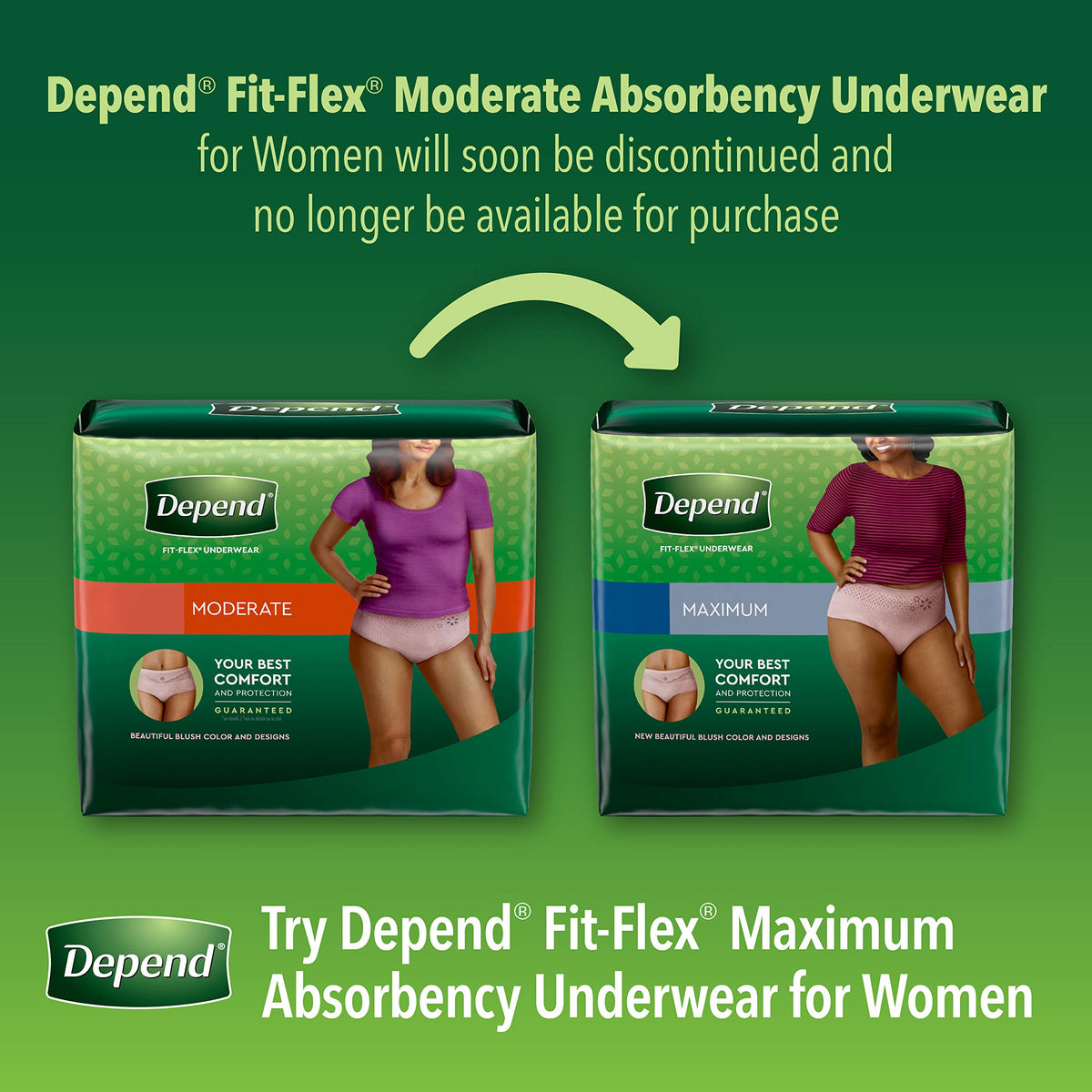 FIT-FLEX Incontinence Underwear for Women by Depend – 21 Count (Pack of 4), Polypropylene, Tan, Pack of 4, Model 10036000385356