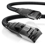 CSL - CAT 8.1 Network Cable 40 Gbits - 3 m - Cotton Jacket - Black Series - LAN Cable Patch Cable RJ45 - CAT 8 Gigabit Ethernet Cable - 40000 Mbits - S/FTP PIMF Shielding