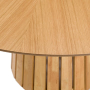 Weiss - Mid-Century Modern Natural Oak Round Dining Table by Limari Home – Rubberwood, Natural, Model LIM-85572
