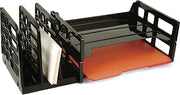 Officemate Recycled Combination Side Sorter with Two Letter Trays, Compartment Capacity 1.5 Inch, 19.5 W x 9 D x 7.25 H Inch, Black (26152)