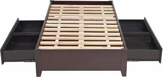Modus Furniture Solid Wood 2-Side Storage Bed, Queen, Nevis Simple - Espresso