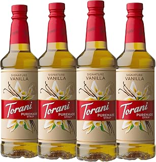 Torani Puremade Signature Vanilla Flavored Drink Syrup, 25.4 fl oz, 4 Pack