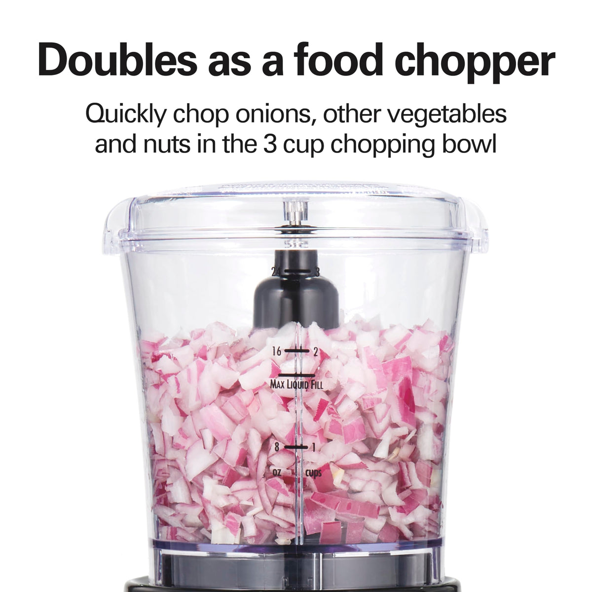 Hamilton Beach Black / 40 Oz. Glass Jar + 3 Cup Vegetable Chopper / Blender Countertop Blenders