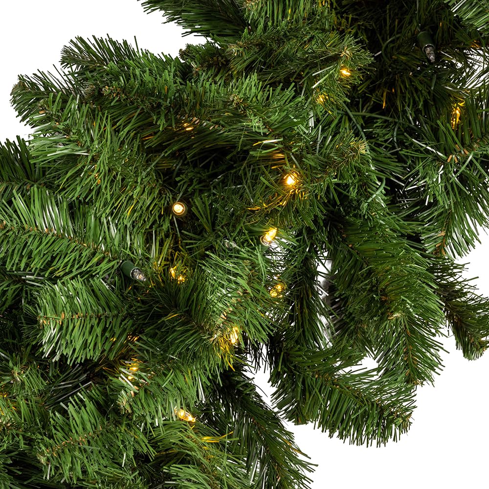 Kurt Adler Pre-Lit Twinkle LED Vanderbilt Garland by Kurt S. Adler – Polyvinyl Chloride (PVC), Green, Model P5102TLED