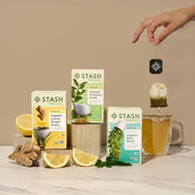 Tea Organic Lemon Ginger Green Tea by Stash – 16 Count (Pack of 6)