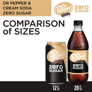 and Cream Soda Zero Sugar Soda by Dr Pepper – 12 Fl Oz (Pack of 24), brown, Pack of 24