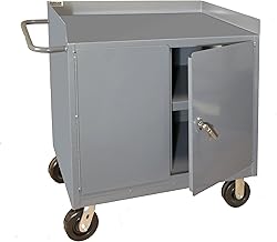 Durham 16 Gauge Welded Steel Mobile Bench Cabinet, 3100-95, 1 Fixed Shelf