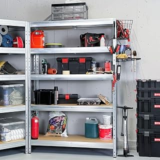 AR Shelving Heavy Duty 5000 Lb Galvanized Steel Durable Collection, Height 71 in, Width 35.4 in, Depth 18 in, Model# Rivet 35/18 800