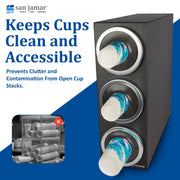 San Jamar 3 Tiers / Chrome / Silver Trim Rings Commercial Beverage Dispensers