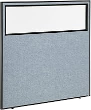 Global Industrial 60-1/4"W x 60" H Office Partition Panel with Partial Window, Blue