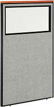 Global Industrial 36-1/4"W x 61-1/2"H Deluxe Office Partition Panel with Partial Window, Gray
