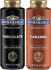 Chocolate and Caramel Sauces 16 oz Squeeze Bottles by Ghirardelli – 16 Fl Oz (Pack of 2), Pack of 2, Model Freepi