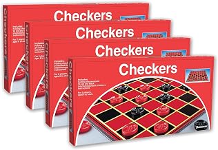 Pressman Classic Checkers Board Game, Family Pack of 4