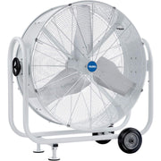 Outdoor Rated 36" Mobile Tilt Drum Blower Fan by Global Industrial – 15"L x 41.75"W x 45.25"H, Alloy Steel, White, Model HVD-36M
