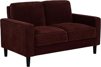 Coaster Home Furnishings - Ruth - Fabric - Upholstered Loveseat with Slim Track Arms, Attached Cushions, Angled Legs - Transitional Style - Living Room - 54-Inch - Rust - 511212