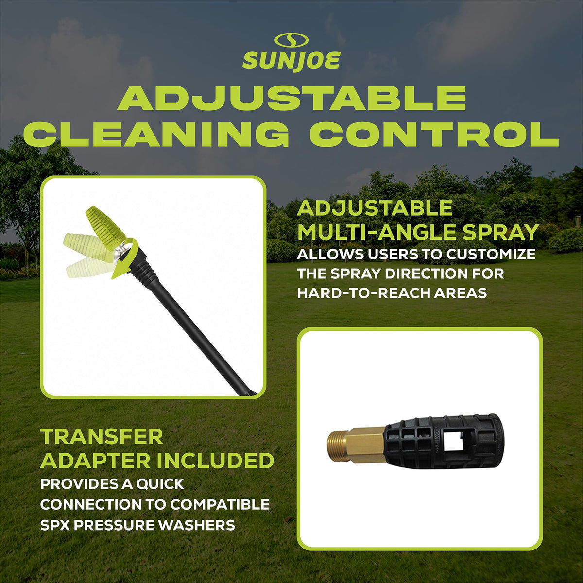 Multi-Angle Rotary Spray Wand by Sun Joe – Black, Model SPX-MARW1