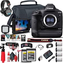 Canon EOS-1D X Mark III DSLR Camera (Body Only) with Monitor Bundle | For Photography & Video + Microphone + LED Light + 2x 128GB CFexpress Memory Cards + Case + Photo Software + Battery + More