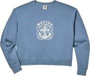 Womens Weston West Virginia Cute Anchor Nautical Boating Comfort Colors Crop Sweatshirt