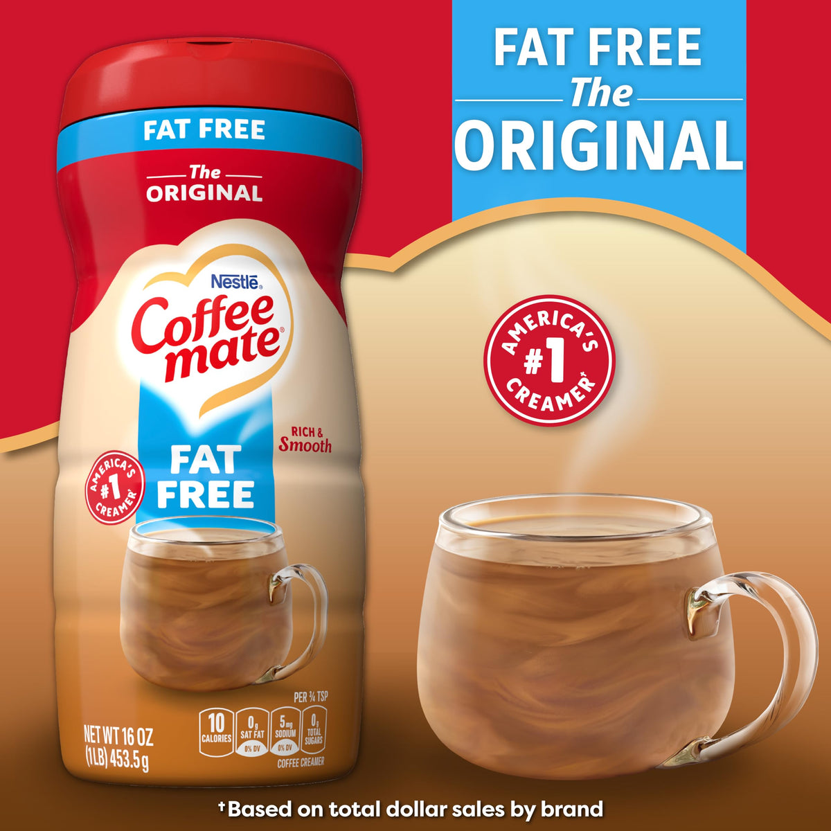 Coffee Mate Fat Free Original / 16 Ounce (Pack of 12) / Nestle Coffee-mate Coffee Creamer Fat Free Original, Pac Plant-Based Coffee Creamers