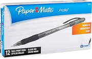 Paper Mate 70601 Profile Ballpoint Pens, Bold (1.4mm), Black, 12 Count