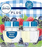 Febreze Plug In Air Freshener, Odor-Fighting Scented Oil Refill, Summer Berry Picking, 2 Refill