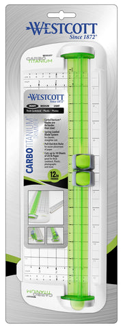 Carbo Titanium Narrow Trimmer by Westcott – 12 inches, Car, White, Green, Model 16682