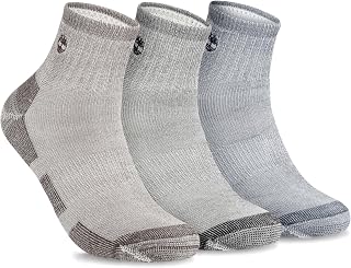 Timberland Mens Wool, Hiking, Winter, Boot, Full Cushion Low Cut Quarter Socks Arch Support