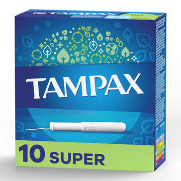 Tampons, Super, 10-ct by Tampax – 10-ct, Cardboard, Pack of 99, Model 7301030833