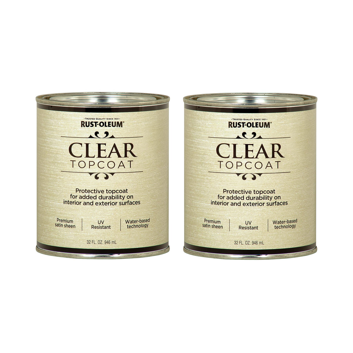 Rust-Oleum 32 Fl Oz (Pack of 2) / Satin Clear / Metallic Paint Interior & Exterior House Paint
