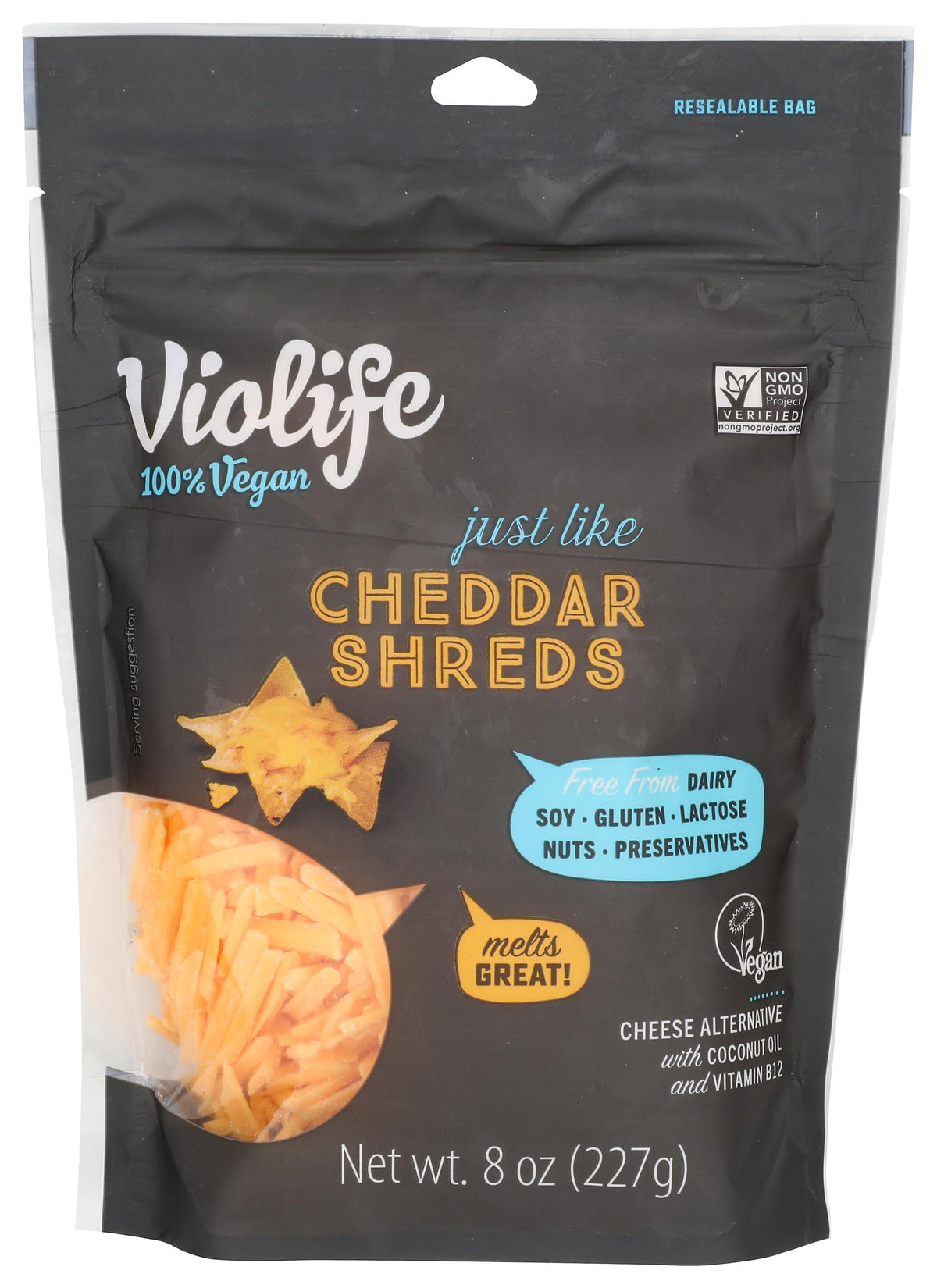 Just Like Cheddar Shreds by Violife – 8 Ounce (Pack of 1), Model 0810934030215