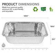Aluminum Pans 9x13 Disposable Foil Pans (30 Pack) - Half Size Steam Table Deep Trays - Tin Foil Pans Great for Cooking by Stock Your Home – 1 Pack Pack of 30, 9.0 kilograms