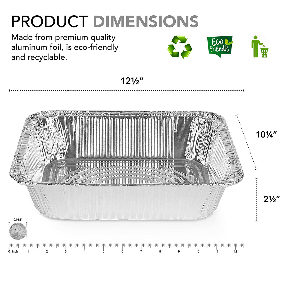 Aluminum Pans 9x13 Disposable Foil Pans (30 Pack) - Half Size Steam Table Deep Trays - Tin Foil Pans Great for Cooking by Stock Your Home – 1 Pack Pack of 30, 9.0 kilograms