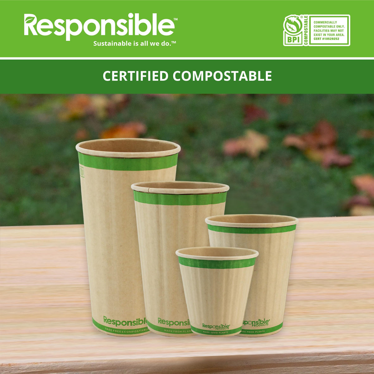 16 oz Double Wall Insulated Paper Coffee Cups (500 Count) by Responsible Products – 16 Ounces, 16.0 fluid_ounces, Paper, Natural Brown, Pack of 500