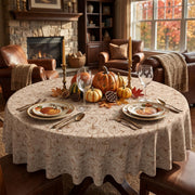 JNDJE Round Tablecloth, 60 Inch Diameter, Fall Pumpkins