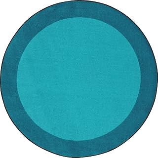 Joy Carpets Kid Essentials All Around Area Rug in Color Teal, 5'4" Round