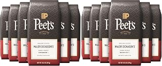 Peet's Coffee Dark Roast Ground-Coffee, 100% Arabica - Major Dickason's Blend (10.5 Ounces), (Pack of 12)