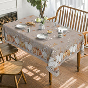 Horaldaily Thanksgiving Tablecloth, 60 x 84 Inch Rectangle, Beige Pumpkin