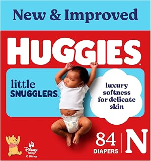 HUGGIES Little Snugglers Newborn Diapers, 84 Count