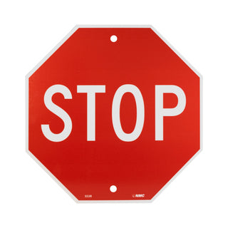 Security Sign by NMC – 12 Inch Height x 12 Inch Width, Plastic, White on Red, Model SS3R