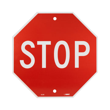 Security Sign by NMC – 12 Inch Height x 12 Inch Width, Plastic, White on Red, Model SS3R