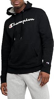 Champion Men's Pullover Graphic Fleece Hoodie, Standard Fit, Midweight Fleece, Classic Script Logo