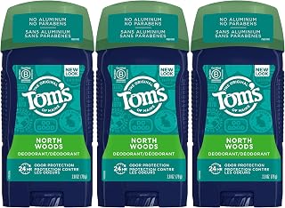 Tom's of Maine Long-Lasting Aluminum-Free Natural Deodorant for Men, North Woods, 2.8 oz. 3-Pack (Packaging May Vary)