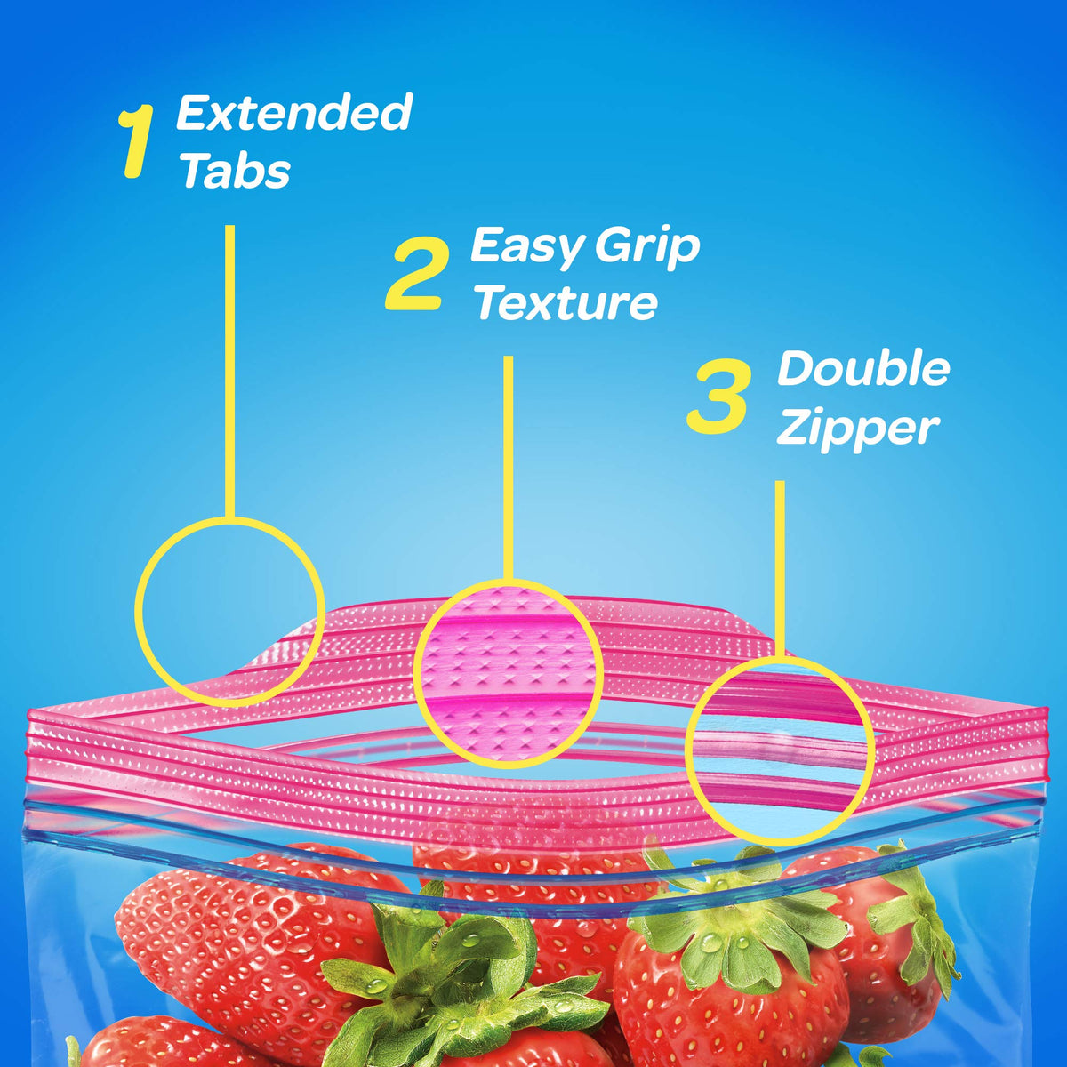 Double Zipper Gallon Storage Bags 20 ea by Ziploc – One Size, 1.0 gallons, Polyethylene (PE), Clear, Pack of 20